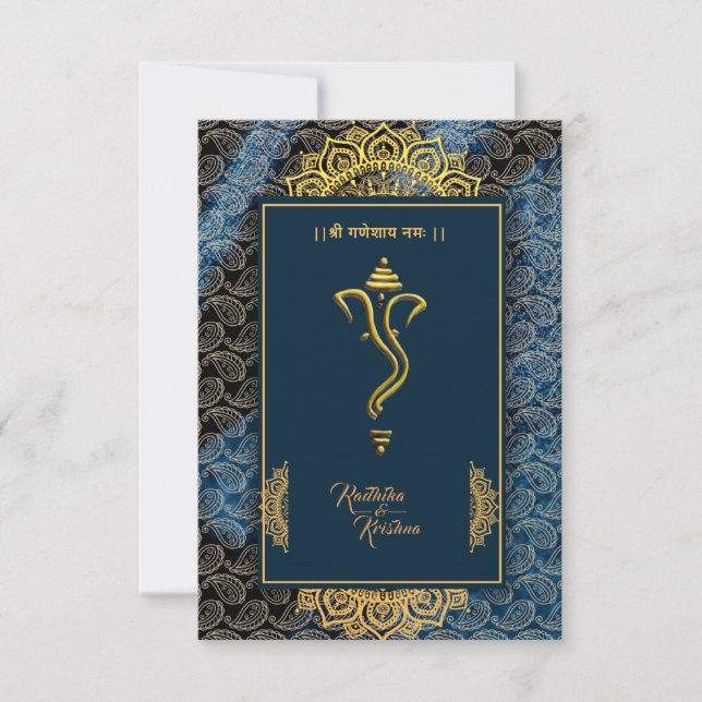 Invitation du mariage indien hindou Ganesha (Devant)