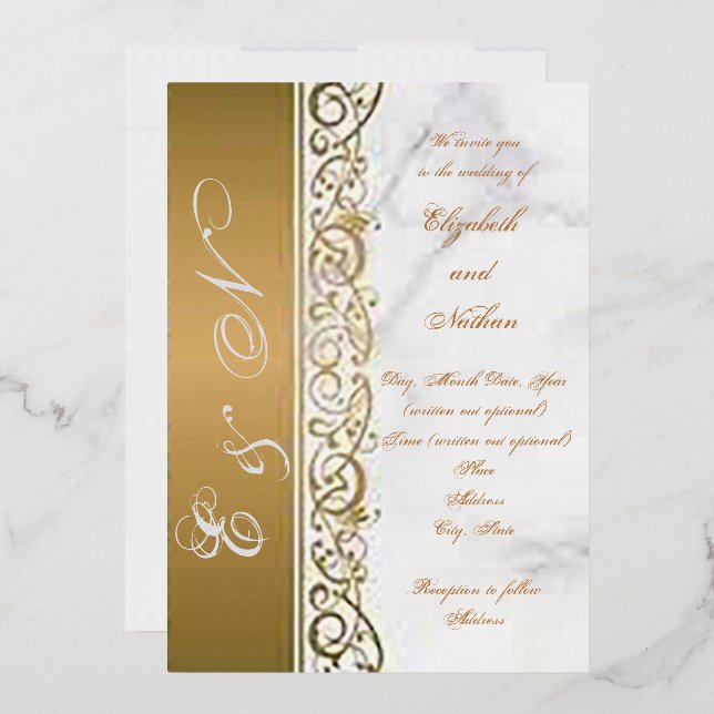 Invitation du Mariage latéral Ornate Foil (Enveloppe)
