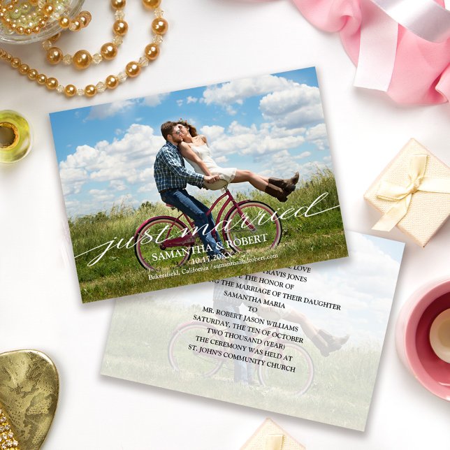 Invitation du Mariage photo juste marié (Créateur téléchargé)