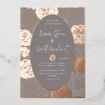 Invitation du Mariage Rose Gris Foil