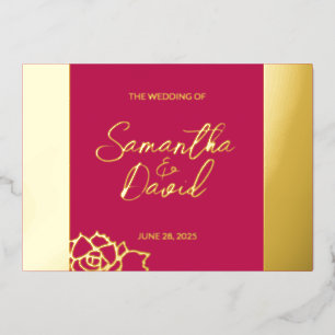 Invitation du Mariage rose Red Foil