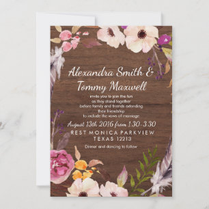 Invitation du Mariage rustique Boho
