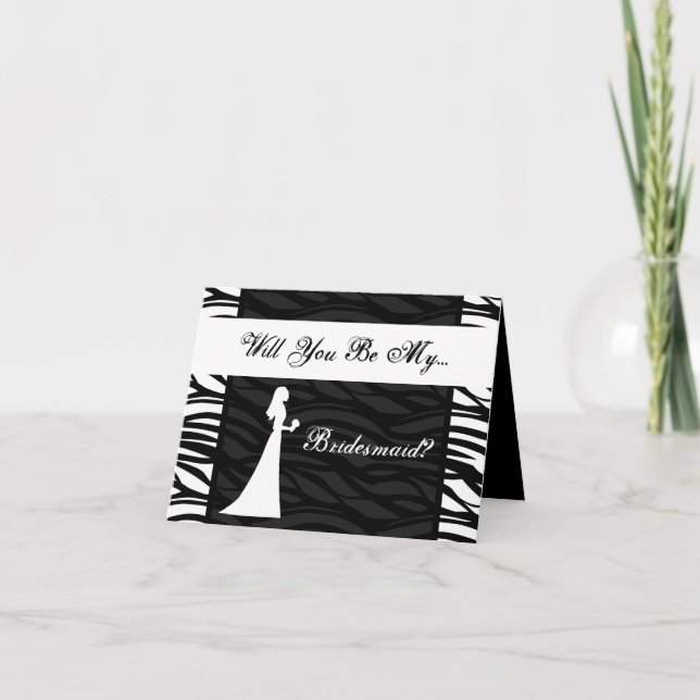 Invitation du mariage, Zebra Stripe noir et blanc (Devant)