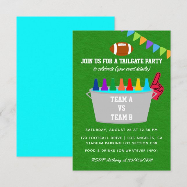 Invitation du match de football sur mesure (Devant / Derrière)