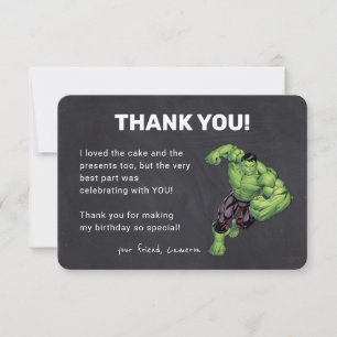 Invitation du Merci d'anniversaire de Hulk Chalkbo