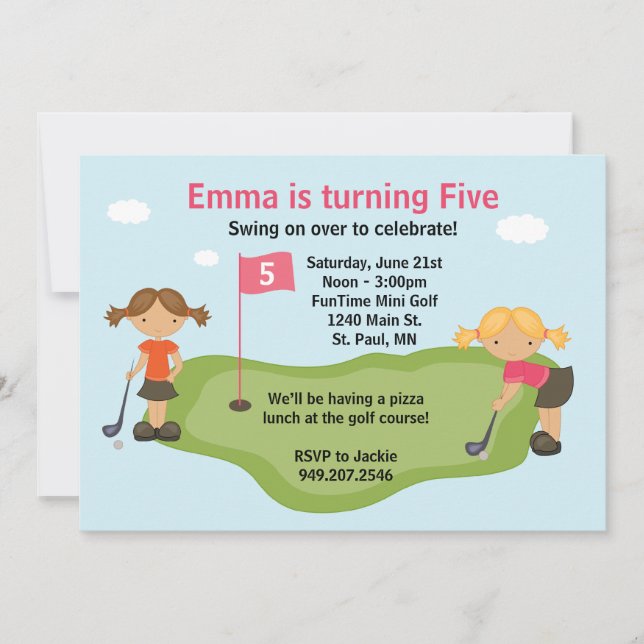 Invitation du Miniature Golf Party (Devant)