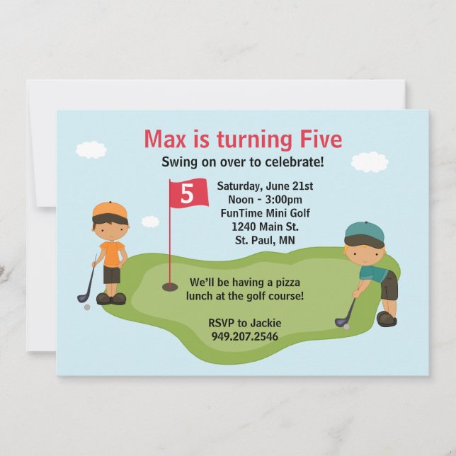 Invitation du Miniature Golf Party (Devant)