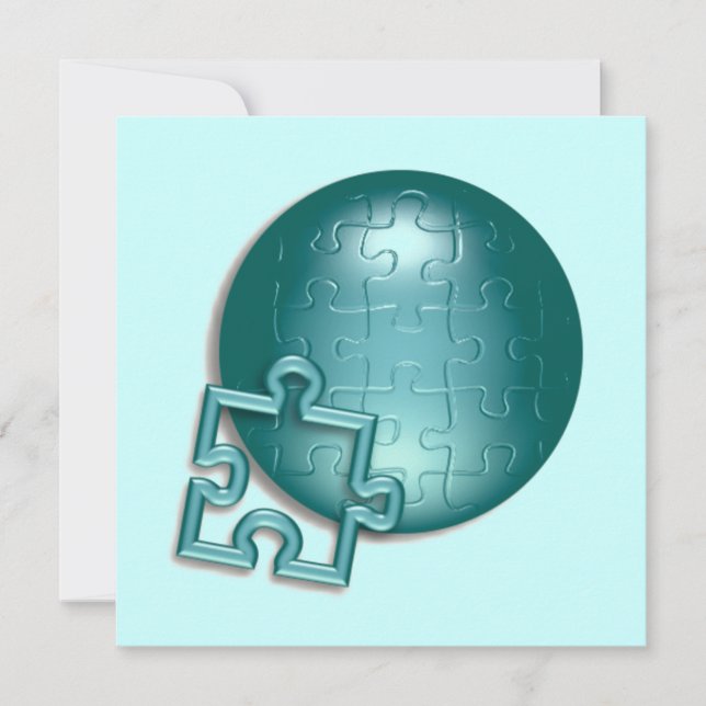 Invitation du monde de puzzle (Devant)