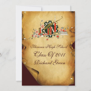 INVITATION DU MONOGRAMME DE SCEAU DE CIRE ROUGE