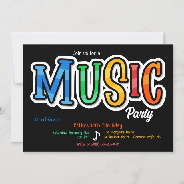 Invitation du Music Party (Devant)