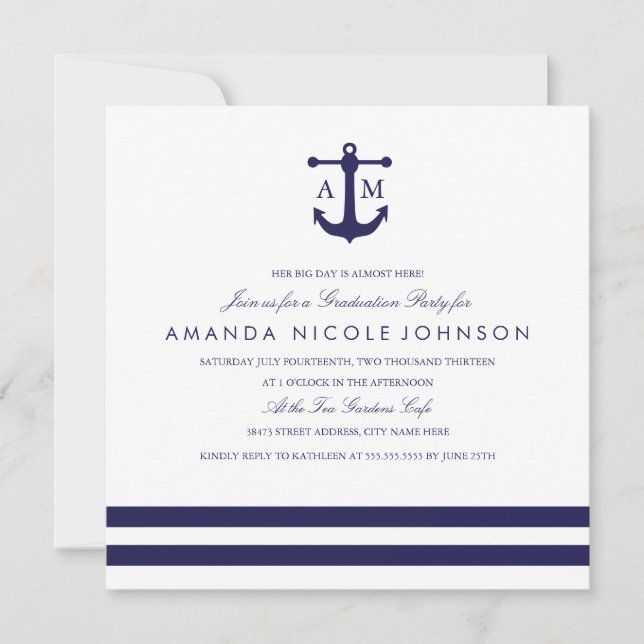 Invitation du Nautical Navy Graduation Party (Devant)