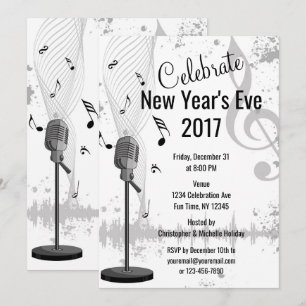 Invitation du New Year's Eve musical Black White P
