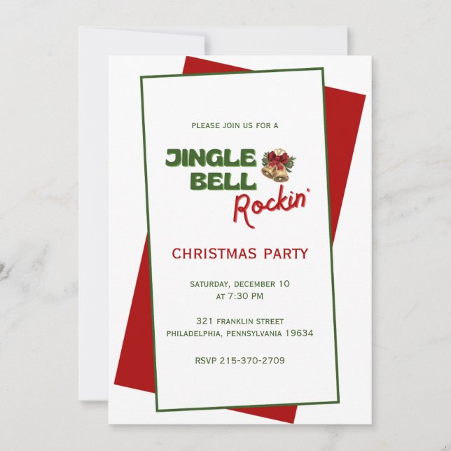 Invitation du Noël de Jingle Bell Rockin (Devant)