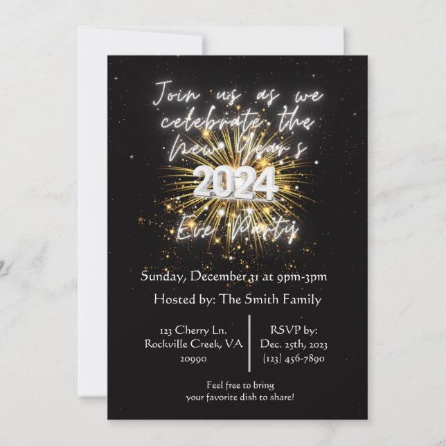 Invitation du Nouvel An 2024 (Devant)