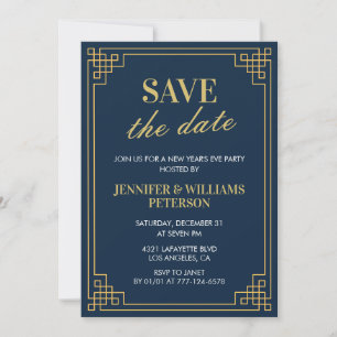 Invitation du Nouvel An Épargnez la date Navy