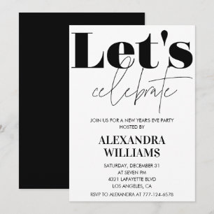 Invitation du Nouvel An noir Fêtons