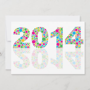 Invitation du Nouvel An Pois coloré 2014