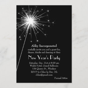 Invitation du Nouvel An Sparkler