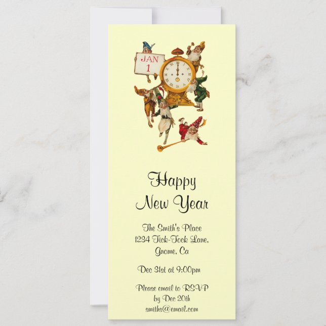 Invitation du Nouvel An Vintage (Devant)
