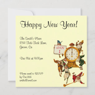 Invitation du Nouvel An Vintage
