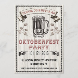 Invitation du Oktoberfest Party sur le bois