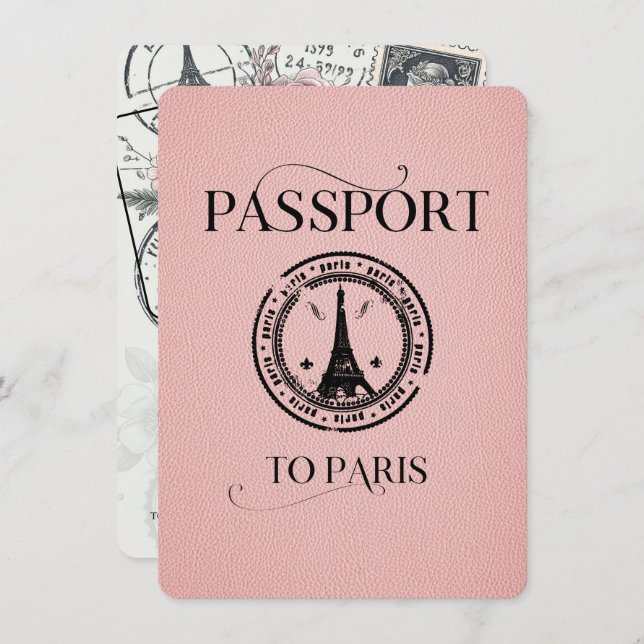 Invitation du Paris Passport Rose (Devant / Derrière)
