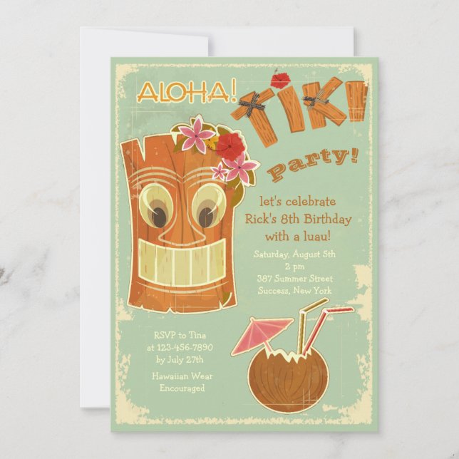 Invitation du parti Aloha Tiki (Devant)