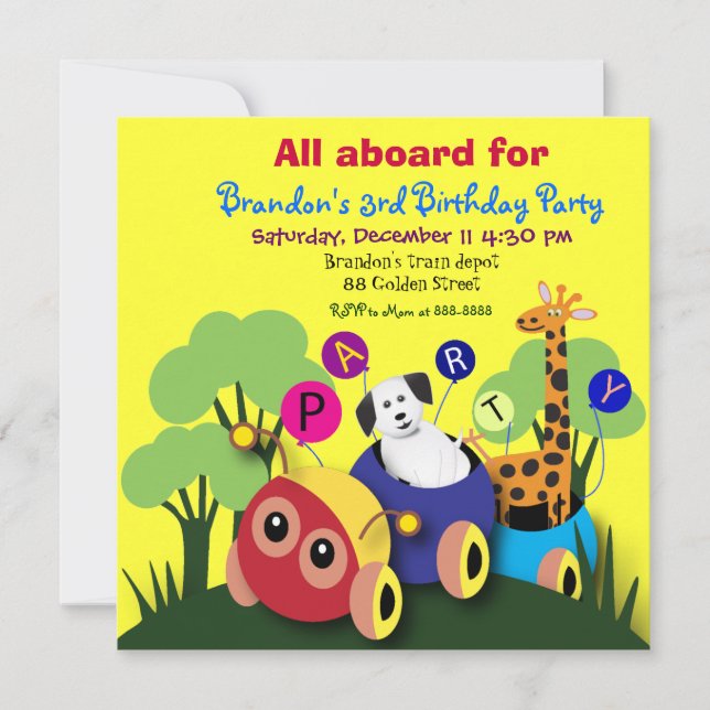 Invitation du parti Anniversaire de enfant 050: Tr (Devant)