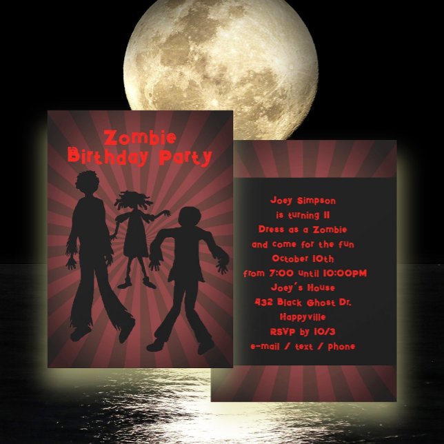 Invitation du parti Anniversaire de enfant Zombie (Créateur téléchargé)