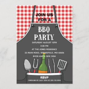 Invitation du parti BBQ Apron