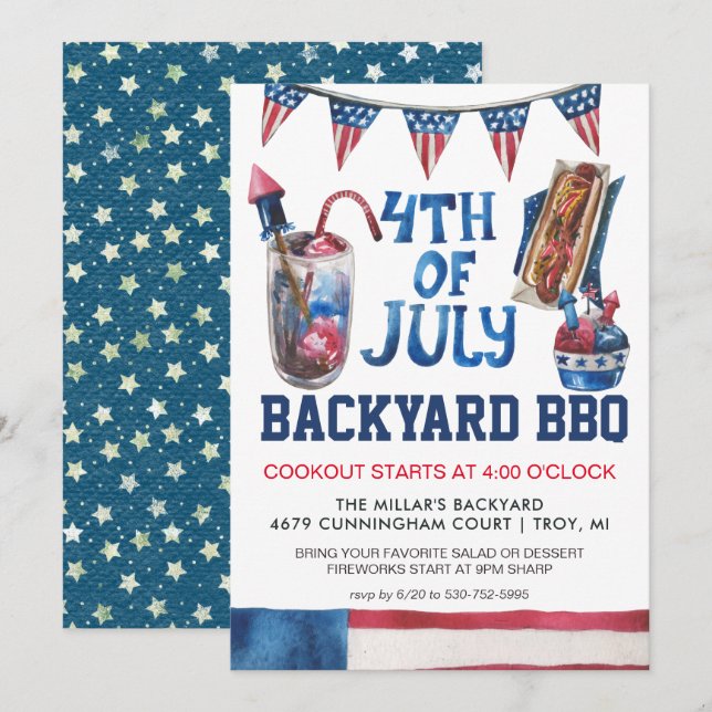 Invitation du parti BBQ du 4 juillet (Devant / Derrière)