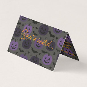 Invitation du parti Citrouille violet et noir