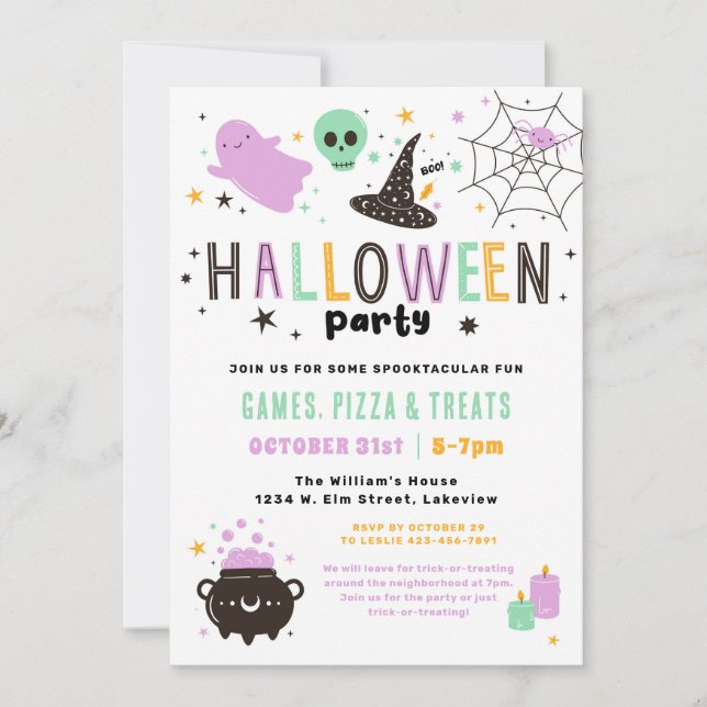 Invitation du parti Cute Halloween (Devant)