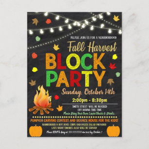 Invitation du parti de bloc du quartier d'automne