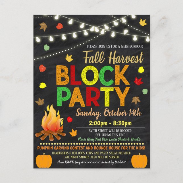 Invitation du parti de bloc du quartier d'automne (Devant)