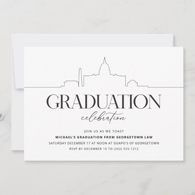 Invitation du Parti de la graduation de Washington (Devant)