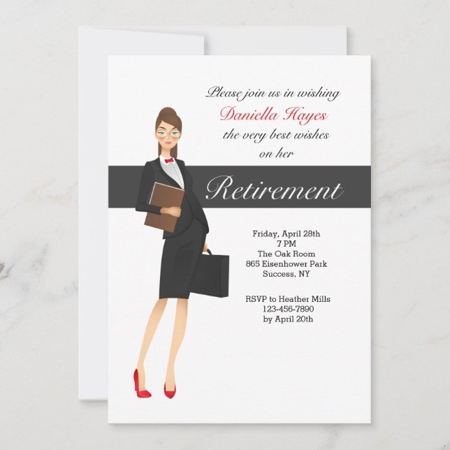Invitation du Parti de la retraite de la femme d'e (Devant)