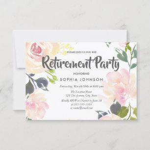 Invitation du parti de retraite Botanical Rose Ros