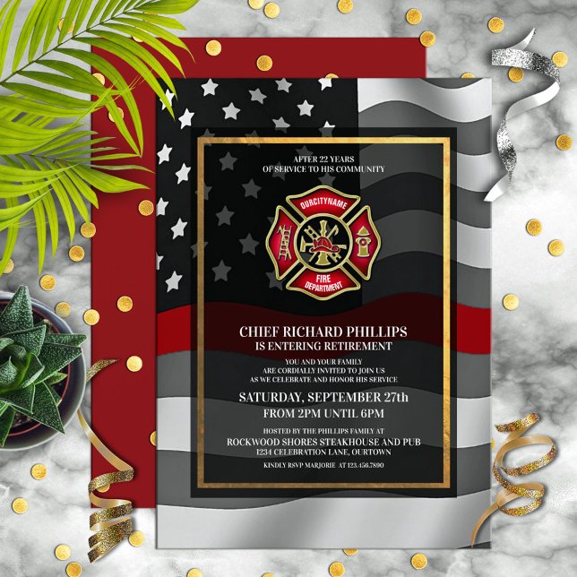 Invitation du parti de retraite des pompiers (Créateur téléchargé)