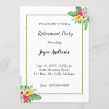 Invitation du Parti de retraite floral tropical