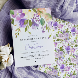 Invitation du parti de retraite florale Lavender