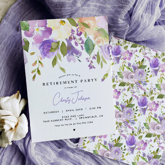 Invitation du parti de retraite florale Lavender