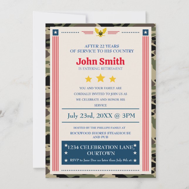 Invitation du Parti de retraite militaire (Devant)