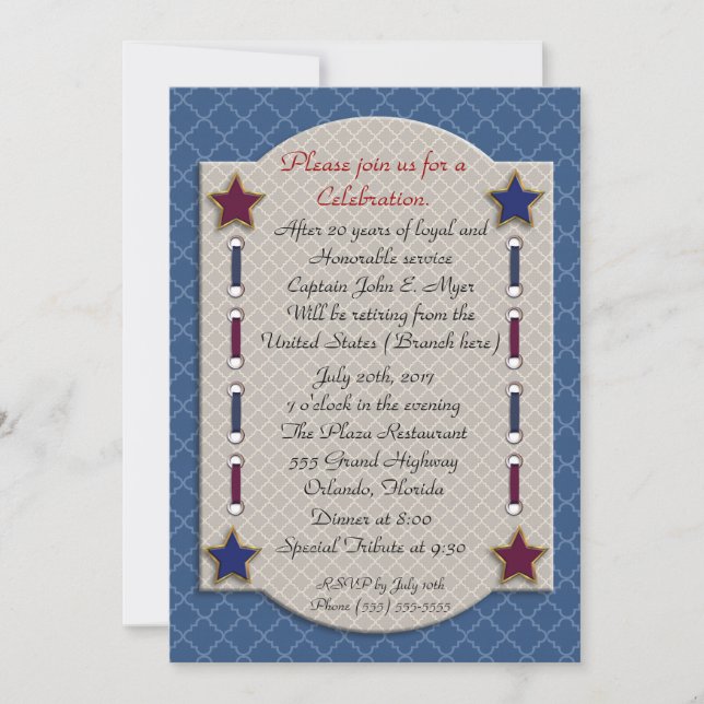 Invitation du parti de retraite patriotique (Devant)