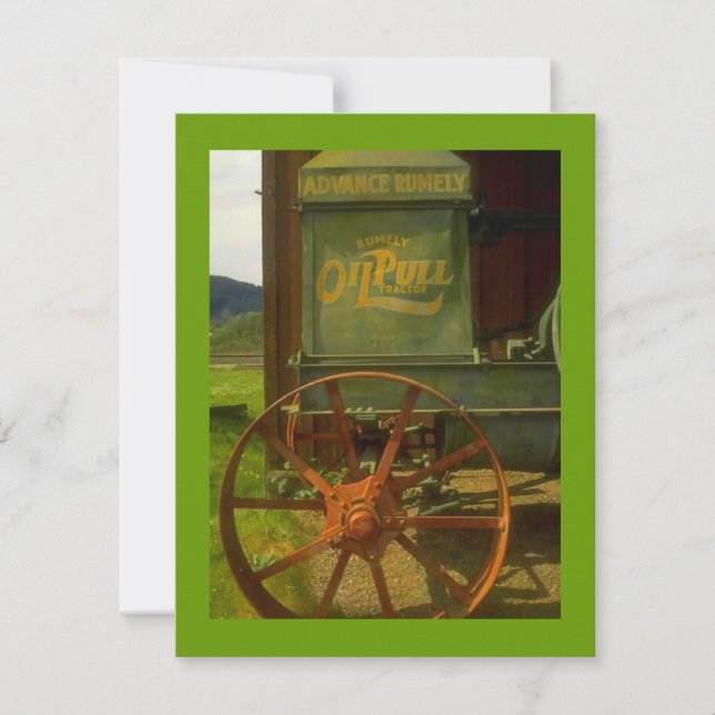 INVITATION DU PARTI DE RETRAITE -TRACTEUR VERT VIN (Devant)
