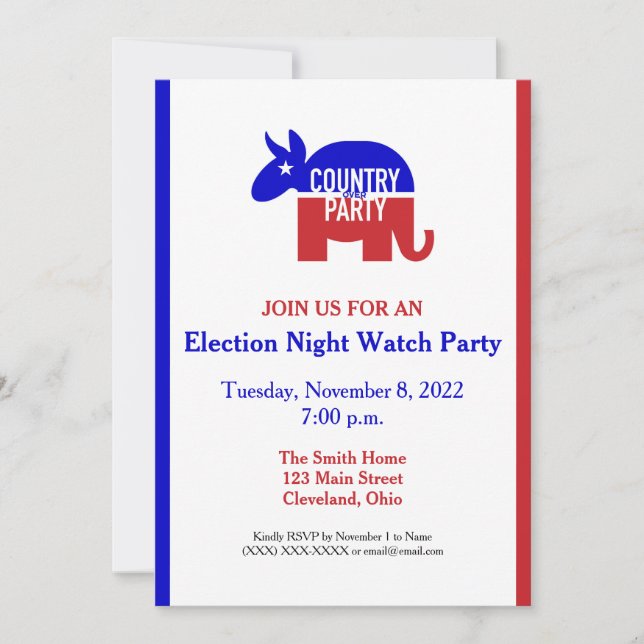 Invitation du parti de veille électorale bipartisa (Devant)