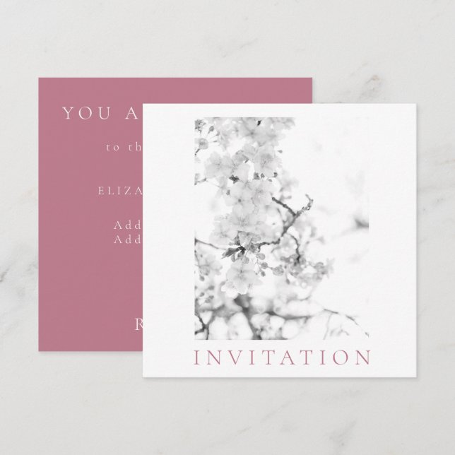 INVITATION DU PARTI D'ENGAGEMENT : CHERRY BLOSSOM (Devant / Derrière)