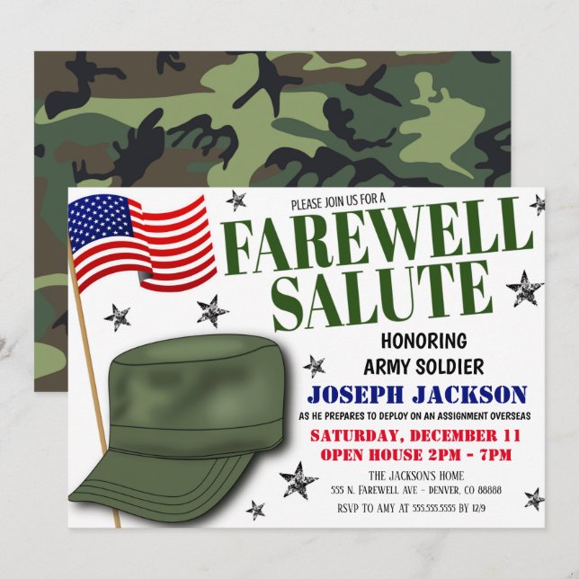 Invitation du parti des soldats d'adieu (Devant / Derrière)