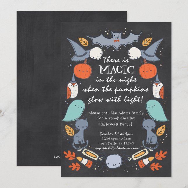 Invitation du parti d'Halloween taculaire (Devant / Derrière)