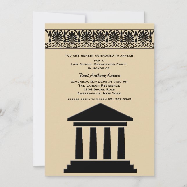 Invitation du Parti d'obtention du diplôme du Hall (Devant)